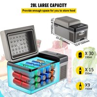 Réfrigérateur de voiture 20L Compresseur Petit réfrigérateur portable Réfrigérateur de voiture Congélateur Véhicule Voiture Camion RV Bateau Mini Electrique