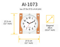 Jam Dinding Modern Elegan 11 Inci Persegi untuk Rumah, Kantor, Hotel, Toko, Dekorasi, Desain Dial Berkualitas Baik, Harga Promosi, Hadiah
