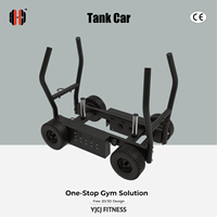 Chariot d'exercice Tank Car à quatre roues, double poignée, barres de chargement de plaques, équipement professionnel pour salle de sport FITNESS