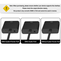 Câble HD-MI vers VGA d'usine, adaptateur audio vidéo, convertisseur HDTV, cordon Plug&Play pour console de jeu PS4, ordinateur, téléviseur, moniteur, projecteur