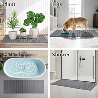 47x16 Inch Long Diatomaceous Earth Stone Bath Mat High Absorbency Foldable Bathroom Runner Mat Rugs Bathtub Mats