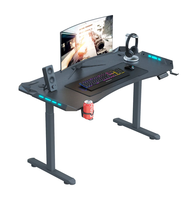 Escritorio para Computadora Wquantum RGB Negro, Escritorio Elevador Ajustable en Altura, Escritorio para Juegos