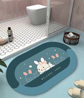 Quick Dry Soft Absorbent Geometric Machine Made Polyester Rug Sets Non-Slip Customizable Bathroom Mats