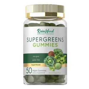 สีเขียวกระดาษส่วนตัว Superfood Supergreen ด่าง ด่างทุกวัน Supergreen Gummies