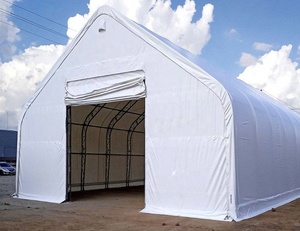 Tente d'entrepôt en tissu à double treillis en acier portable, abri de stockage <span class=keywords><strong>préfabriqué</strong></span>, bâtiment en tissu - Product Image 5