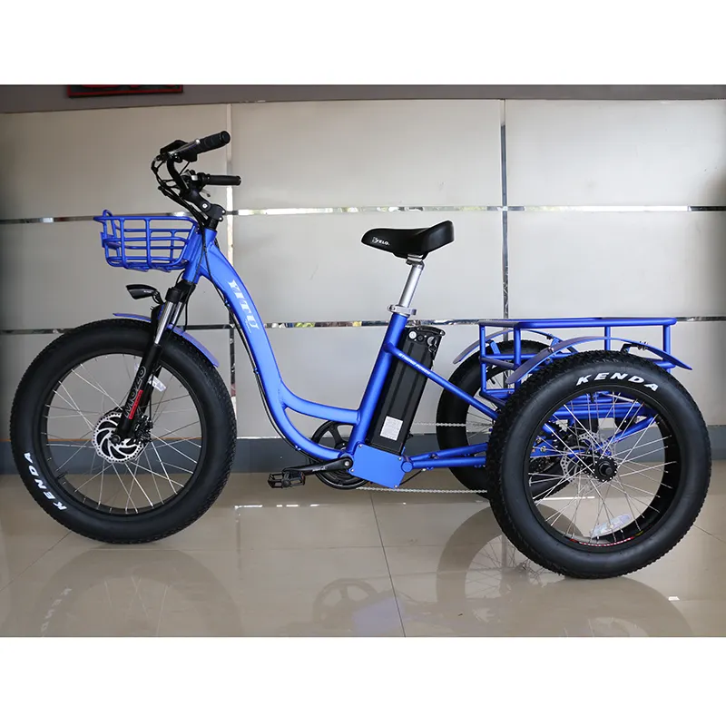 Telaio in lega di alluminio 48v 500w 750w ruota anteriore motoriduttore mozzo elettrico cargo bike elettrico grasso pneumatico bici trike