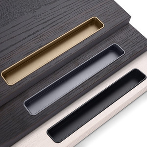 Aluminum Alloy Invisible Embedded Furniture Cabinet Door Handle <b>for</b> Wardrobe Dresser Kitchen-Contemporary Design - Product Image 5