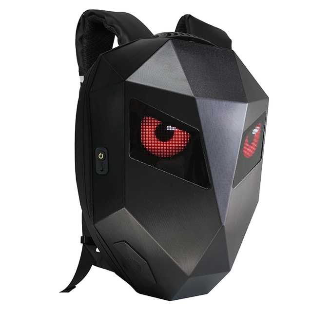 Waterproof Expandable Wireless Connection Motorcycle Smart Led Bag LED Knight Helmet Backpack with Speaker Port
