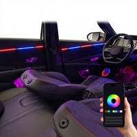 Lumière ambiante LED RGB 12V 5W pour voiture, bande acrylique, symphonie de couleurs, intérieur, commande par application, décorative, universelle, garantie 1 an