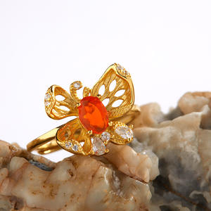 การถ่ายทอดสดของแหวนยอดนิยม S925แหวนสมบัติสีธรรมชาติสีเงินบริสุทธิ์ขายส่งของหนังสือสีแดงขนาดเล็กแบบข้ามพรมแดน - Product Image 4