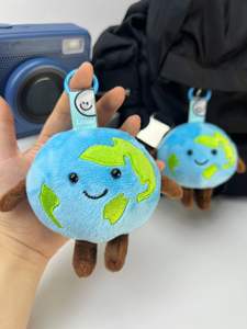 <span class=keywords><strong>Mini</strong></span> porte-clés en peluche Terre de 9 cm, jouet doux et moelleux, breloque de sac, porte-clés en peluche Terre personnalisé et mignon pour enfants - Product Image 4