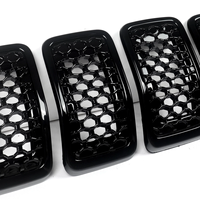 Insert de calandre de capot avant noir brillant en nid d'abeille pour les modèles en plastique ABS durables de 2019 à 2022 Jeep Cherokee