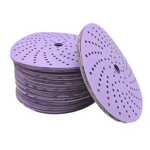 6inch multi-holes Purple Sandpaper disc with ceramic grain