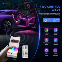 Bande LED d'éclairage d'ambiance intérieur de voiture de luxe RGB Symphony avec guide en acrylique, 6 canaux, 18W, certifiée CE, contrôle par application