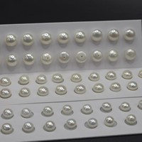 Perles naturelles 5A-6A, bouton, 5-9 mm, demi-trou, tricolores, en vrac, certifiées par un tiers, pour la fabrication de boucles d'oreilles, de colliers et de bracelets DIY
