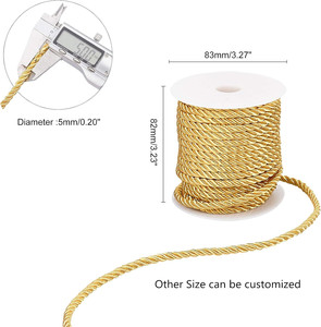 5Mm 3-Ply Xoắn Polyester Satin Dây Sáng Bóng Trang Trí DIY Thủ Công Mỹ Nghệ Trang Trí Nội Thất Rèm Túi Dây Rút Cho Tráng Hàng May Mặc - Product Image 2