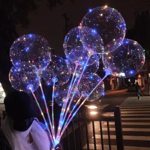 18 24 36 Inch Clear Transparent Led Light Up Balloons Flashing Transparent Led Bobo Balloons Luminous Led Balloon Stick