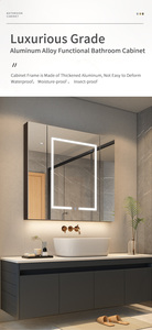 Bán buôn tốt nhất bán sang trọng Salon tường thông minh treo Antifog gương thông minh LED ánh sáng và chống sương mù gương - Product Image 5