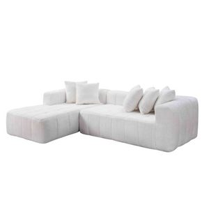 Canapé d'angle modulaire Oehome 107,9 pouces en forme de L avec pieds en bois, design moderne, rembourrage mousse et ressorts, assise profonde, aucun assemblage requis - Product Image 4