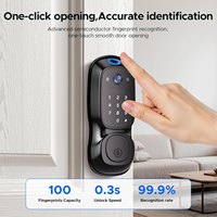 Serrure de porte intelligente avec WiFi intégré, clavier tactile, télécommande, système de verrouillage automatique, application de contrôle à distance, installation facile