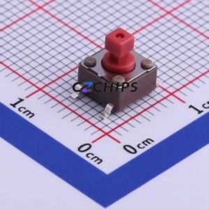 DTSM-644R-V-T/R Tactile Switch SMD-4P,6.2x6.2mm Switch Single Pole Single Throw Rectangle Button Vertical Mount 6.2mm - Product Image 1
