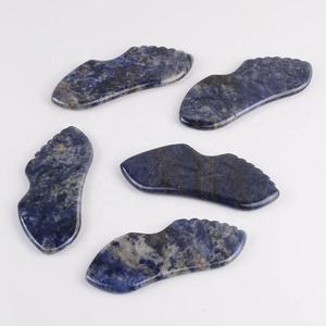 Doğa Sodalite küçük güzellik ürünü yüz Gua Sha aracı sağlık cilt için SPA masaj aleti akupunktur kazıma yüz - Product Image 4