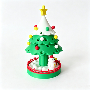 Ornement de sapin de Noël rotatif imprimé en 3D, décoration de bureau en PLA avec bonhomme de neige, cadeau de Noël personnalisé - Product Image 2