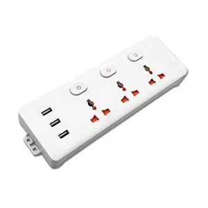2021 New Listing 3/4/5 ways with Surge protection and usb ports Uk Eu smart home switch power strip multi plug with usb socket