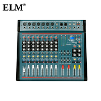 ELM DN833 350W Mixeur de son de scène professionnel actif 8 canaux avec interface USB, contrôleur et égaliseur 14 bandes, amplificateur de puissance vert AC