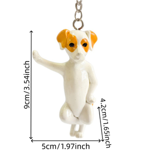 Llavero de resina con diseño de <span class=keywords><strong>cachorro</strong></span> deportivo adorable Xi Qing, colgante de perro con patineta y balón de fútbol, accesorio de llavero de Jack <span class=keywords><strong>Russell</strong></span> <span class=keywords><strong>Terrier</strong></span> para regalo - Product Image 6