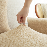 Housse de canapé en polaire Teddy de bonne qualité, douce, élastique, lavable, couverture complète, douce