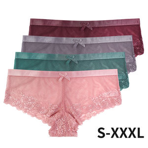 กางเกงชั้นในผู้หญิงไซส์ใหญ่พิเศษ XXL แบบเซ็กซี่ โปร่งใส สบาย ลายดอกไม้ พร้อมลูกไม้ - Product Image 5