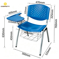 Chaise de formation OEM/ODM pour mobilier scolaire avec tablette d'écriture et structure en acier pour projets de salles de classe universitaires