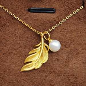 Collier pendentif minimaliste en forme de fleur plaqué or argent 925 UM Jewelry, perle d'eau douce naturelle, unisexe, pour mariage et fête - Product Image 3