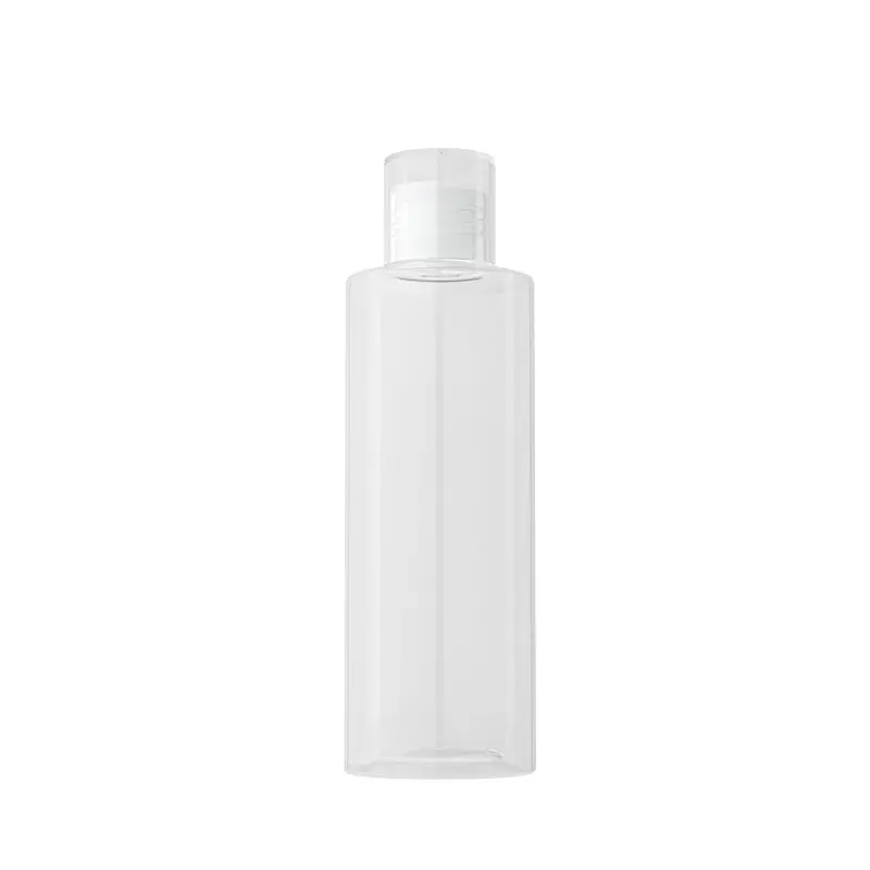 Commercio all'ingrosso vuoto 150ml 200ml spalla piatta toner bottiglia di plastica per animali domestici bottiglia di shampoo bottiglie di cosmetici con tappo superiore