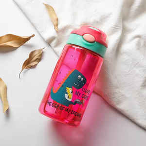 Bouteille d'eau grande capacité pour enfants avec paille, motif dessin animé, anti-chute, bouchon éjectable - Product Image 6