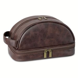 Vintage-Style <b>for</b> <b>Bag</b> Premium Travel Organizer <b>Men</b> Large Capacity Waterproof Zipper PU Material Cosmetic <b>Pouch</b> Bulk Options - Product Image 3
