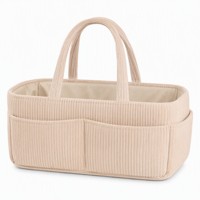Sac à langer en velours côtelé personnalisé avec logo OEM ODM, pliable, sac de rangement pour maman avec doublure en coton, 6 couleurs pour bébé, vente en gros