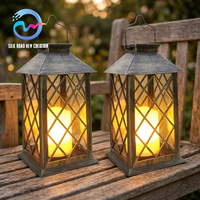 Lampe solaire LED de style européen, petite lampe en ABS en forme de bougie, décoration de Noël pour cour, pelouse et jardin