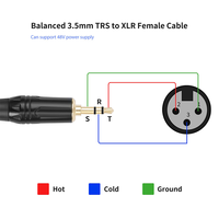 Câble 3,5 mm vers XLR, XLR Femelle vers Jack Mâle 3,5 mm, Microphone Stéréo, Cordon Micro 3 Broches XLR vers TRS, Auxiliaire vers XLR, Compatible pour Haut-parleur
