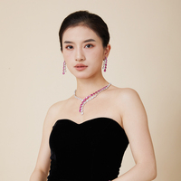 Collier de luxe haut de gamme en laiton à double couche en forme de poire avec incrustation de zircon, classique et mignon, cadeau de soirée pour femmes