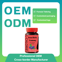 Gummies de Fer pour Adultes OEM ODM - 18mg Haute Puissance, Supplément de Fer, Vitamine C, Énergie, Soutien Sanguin, Amélioration de la Densité Osseuse, Végétalien, Sans OGM