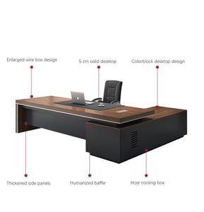 Modern Office L-Shaped Boss <strong>Desk</strong> <strong>Large</strong> Office Table Executive CEO <strong>Desk</strong> - Product Image 4