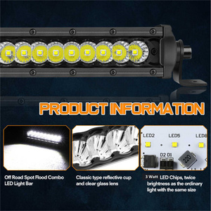 Barre lumineuse LED simple rangée 12V tout-terrain pour camion ou UTV, à fixer <span class=keywords><strong>sur</strong></span> le porte-bagages <span class=keywords><strong>de</strong></span> toit, avec lentille chromée ou noire, 43 pouces - Product Image 4