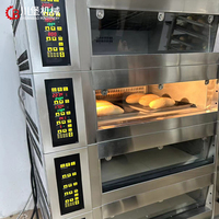 Oven Listrik Sirkulasi Udara Panas Komersial 3 Lapis Peralatan Bakery Gaya Eropa dengan Alas Batu