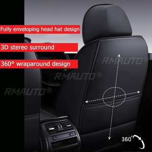 Housses de siège de voiture 5 places en cuir PU, ensemble complet de housses de coussin de siège pour Chevrolet Silverado Sierra 1500 2500HD 3500HD 2007-2021 - Product Image 4