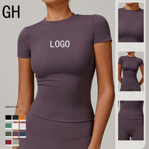 GHカスタム レディース速乾性半袖軽量フィットネス通気性アクティブワークアウトトップス アウトドアランニングスポーツ<span class=keywords><strong>T</strong></span>シャツ - Product Image 1