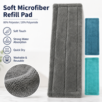 Recharge de serpillière plate en microfibre 10x40cm, lavable et réutilisable, pour le nettoyage des sols