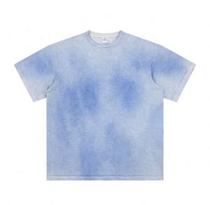 T-shirt vintage 100 % coton pur délavé au soleil à manches courtes, version tricotée avec logo personnalisable. - Product Image 2