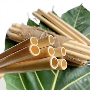 Paille à boire en bambou naturel PREMIUM |   Pailles en bambou de haute qualité pour le service de boissons dans les cafés - Product Image 1
